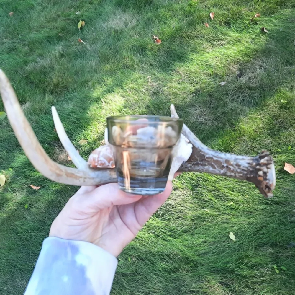 Lot 2 Shell & Antler Candle Holders Handcrafted